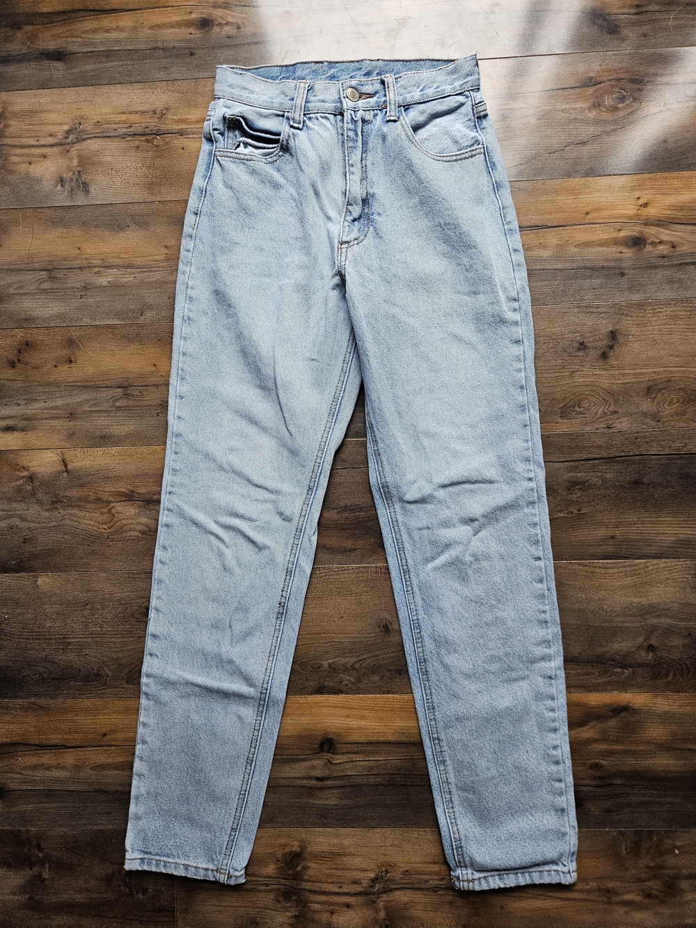 j.galt Light Wash High-Rise Straight Jeans